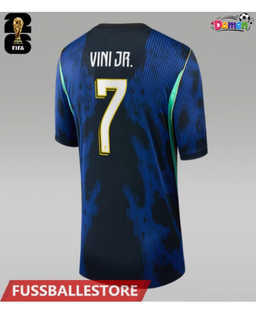 Günstige Brasilien Vinicius Junior #7 Auswärtstrikot Damen WM 2026 Kurzarm